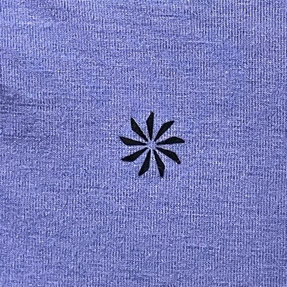 ATHLETA "Essence Away From Body" Short Sleeve V-Neck Split Back Tee, Blue - 3X - Picture 6 of 10